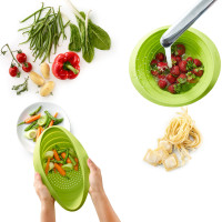 Дуршлаг складной, 23 см, силикон, зеленый, LEKUE, Испания_00819240052413292960.jpg