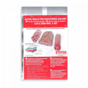 Рулон для вакуумной упаковки, 5 штук, размер: 12 х 300 см, материал: полиэтилен, STATUS, Словения, STATUS (Словения)