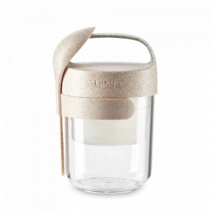 Контейнер для супов с ложкой, 400 мл, древесное волокно и полипропилен, бежевый, серия TO GO, LEKUE, Испания, Посуда для пикника