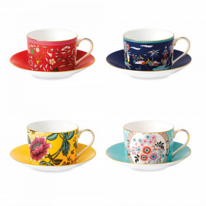 Набор из 4-х чайных пар, 150 мл, костяной фарфор, декор, серия Wonderlust, WEDGWOOD, Великобритания, WEDGWOOD (Великобритания)