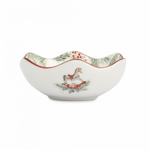 Салатник порционный «Лошадка», 16 см, 420 мл, керамика, белый, красный, серия Festival, ANNA LAFARG, Китай, Пиалы, салатники индивидуальные
