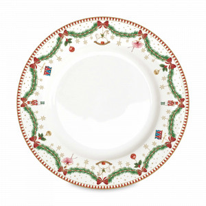 Тарелка обеденная Щелкунчик и фея, 26.5 см , фарфор, белый, декор, серия Magie de Noel, EASY LIFE (R2S), Италия, Тарелки из Италии