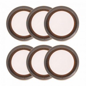 Набор из 6-ти закусочных тарелок Black Gold, 22.5 см, фарфор, черный, золотой, серия Constanza Rio, FALKENPORZELLAN, Германия, Фарфоровые тарелки