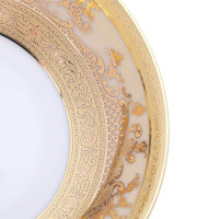 Набор из 6-ти розеток Cream Gold, 10 см, фарфор, бежевый, золотой, серия Constanza 9320, FALKENPORZELLAN, Германия_00816630065439652449.jpg