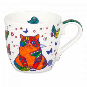 Кружка «Разноцветные животные - кошки», 450 мл, костяной фарфор, белый, KOENITZ, Германия, Белые кружки