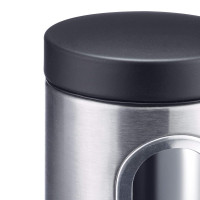 Банка для сыпучих продуктов  с окошком, объем 2300 мл, диам. 132 мм, высота 220 мм,  нержавеющая сталь, серия Steel, Westmark, Германия_00804050047762253550.jpg