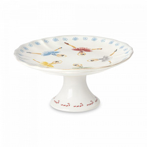 Блюдо на ножке White, 27 cм, керамика, белый, декор, серия The Nutcracker, COSTA NOVA, Португалия, Блюда для торта, десерта