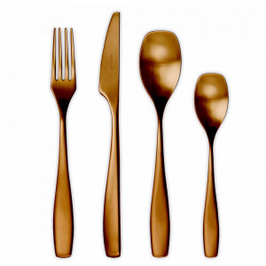 Набор столовых приборов 24 предмета, на 6 персон, нержавеющая сталь 18/10, медный, серия Lizz, HERDMAR, Португалия, Подарочные столовые приборы