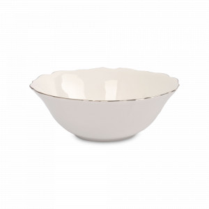 Салатник порционный, 14 см, 360 мл, фарфор, белый с серебристым кантом, серия Dynasty, ANNA LAFARG, Китай, Dynasty ANNA LAFARG