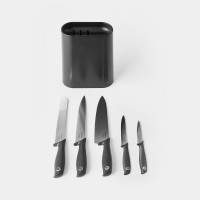Набор из 5-ти ножей с подставкой, темно-серый, серия Tasty+, BRABANTIA, Бельгия_00801470041180616817.jpg