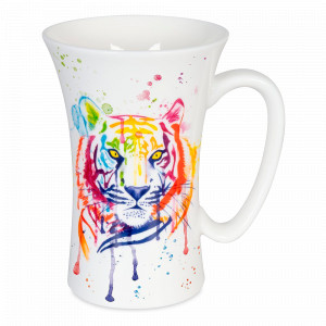 Кружка «Акварельные Животные - Тигр», 630 мл, костяной фарфор, белый, KOENITZ, Германия, Белые кружки