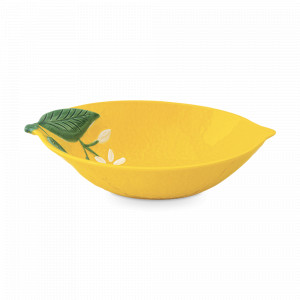 Салатник Лимон, 22 х 16 см, 500 мл, фарфор, желтый, декор, серия Цветы и лимоны, EASY LIFE (R2S), Италия, Салатники, чаши сервировочные