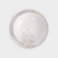 Сервиз обеденный на 6 персон Бежевые цветы, 18 предметов, фарфор, белый, декор, серия Lorenzo, ANNA LAFARG, Китай_00822650034955373560.jpg