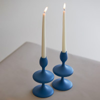 Подсвечник на одну свечу, 20 см, металл, синий, серия Vivlend, BERGENSON BJORN, Великобритания_00817540061382052930.jpg