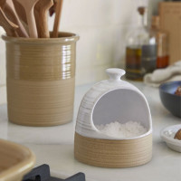 Емкость для хранения соли, 13.5 см, керамика, белый, бежевый, серия Scotia, COSTA NOVA, Португалия_00818040048473785394.jpg