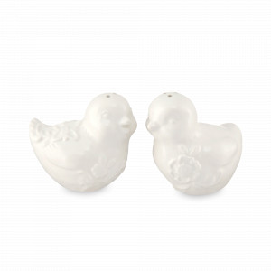 Набор для соли и перца, керамика, белый, декор, серия Цыпленок, DECOR DE TABLE, Россия, Солонки и перечницы