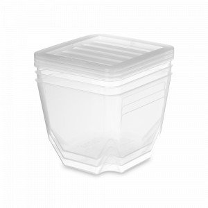 Набор из 3-х контейнеров для хранения вещей, 1,3 л, 13,8 х 12,9 х 14,1 см, пластик, серия Storage, SISTEMA, Новая Зеландия, Органайзеры для хранения