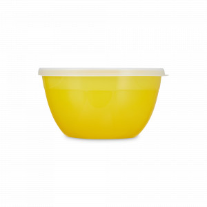 Миска для смешивания с крышкой, 17.5 см, 1.2 л, пластик, желтый, серия Valencia, WO HOME, Германия, Посуда для пикника