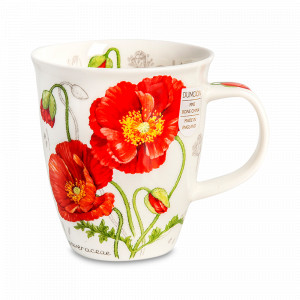 Кружка «Мак», 480 мл, костяной фарфор, декор, серия Nevis, DUNOON, Великобритания, Большие фарфоровые кружки