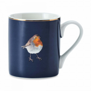 Кружка Robin, 280 мл, фарфор, синий, золотистый, серия Mikasa Hampton, KITCHEN CRAFT, Великобритания, Kitchen Craft Mikasa Hampton