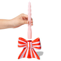 Подсвечник - бант, 11 х 12 см, керамика, красный, белый, серия Bow, DOIY, Испания_00821710053698222756.jpg