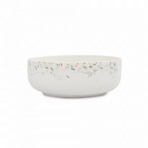 Салатник порционный Цветы и листья, 16 см, 700 мл, фарфор, белый, декор, серия Primrose, ANNA LAFARG, Китай, Пиалы, салатники индивидуальные