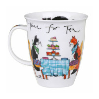 Кружка «Время чая Кошки», 480 мл, костяной фарфор, декор, серия Nevis, DUNOON, Великобритания_00817830055396604582.jpg