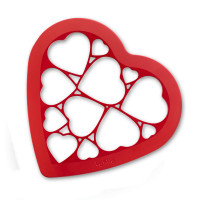 Форма для выпечки печенья «Сердечки», 25 х 24 см, ABS пластик, красный, LEKUE, Испания