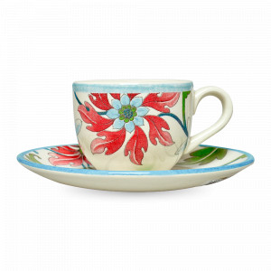 Пара кофейная, 90 мл, фарфор, белый, декор, серия Botanical Spiral, GRACE BY TUDOR, Великобритания, Кофейные пары