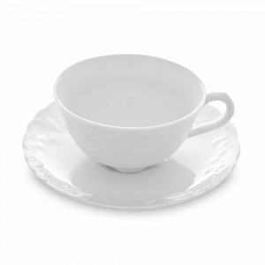 Чашка чайная, 220 мл, фарфор, белый, серия Rococo, REPAST, Чехия, Чайные пары REPAST