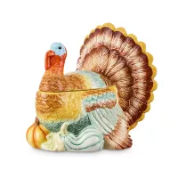 Банка с крышкой 3D «Индюшка», 24 см, керамика, декор, серия Осенние дары, DECOR DE TABLE, Россия, 