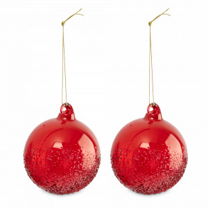 Украшение новогоднее - подвес Шар с изморозью, 2 предмета, 8 см, стекло, красный, серия New Year, ANNA LAFARG, Китай, Скидка до -20% на бренд ANNA LAFARG