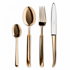 Набор столовых приборов на 6 персон, 24 предмета, золотистый, серия Carre, CUTIPOL, Португалия, CUTIPOL (Португалия)