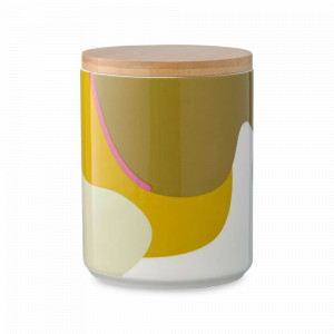 Банка для хранения, 1.25 мл, фарфор, горчичный с авторским принтом, серия Freak Fruit, TKANO, Россия, TKANO (Россия)