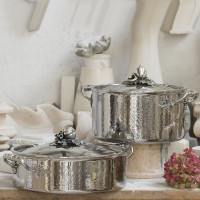 Кастрюля из нержавеющей стали, 2 л, диаметр 16 см, высота 9,5 см, крышка с посеребренной декорированной ручкой, серия Opus Prima, RUFFONI, Италия_00792300046809224670.jpg