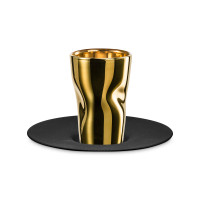 Чашка с блюдцем для эспрессо, 100 мл, цвет-золотой/черный, серия Unik, EISCH, Германия