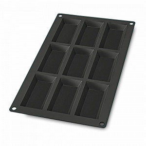 Форма для выпечки кексов «Финансье», 9 ячеек, силикон, черный, LEKUE, Испания, LEKUE (Испания)