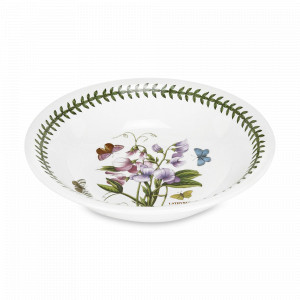 Тарелка для пасты «Душистый горошек», 26,5 см, фаянс, белый, декор, серия Botanic Garden, PORTMEIRION, Великобритания, Тарелки для пасты с широкими полями