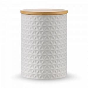 Банка для хранения, 11 х 14.8 см, 900 мл, керамика, бамбук, белый, серия Farah, LIBERTY JONES, Россия, Банки для хранения LIBERTY JONES