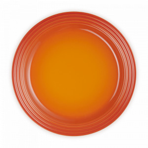 Тарелка обеденная, 27 см, каменная керамика, оранжевый, серия Flame, LE CREUSET, Франция, Тарелки круглые