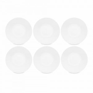 Набор из 6-ти закусочных тарелок, 21.5 см, костяной фарфор, белый, серия Плиссе, DECOR DE TABLE, Россия, Белые тарелки для сервировки