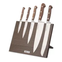 Набор кухонных ножей, 5 штук, на магнитной подставке ComposeEat, серия Classic Walnut, BERGER CUTLERY, Германия, 