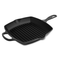 Сковорода - гриль, 26 х 26 см, чугун, черный, серия Matte Black, LE CREUSET, Франция