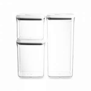 Набор из 3-х контейнеров для хранения с вакуумной крышкой, 850 мл, 1.5 л, 2.5 л, пластик, серия Click, WO HOME, Германия, WO HOME (Германия)