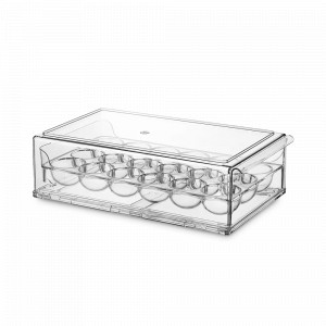 Органайзер для хранения яиц выдвижной, 18 ячеек, 32 х 18 см, термопластик, прозрачный, серия Keep In, SMART SOLUTIONS, Россия, Органайзеры для хранения