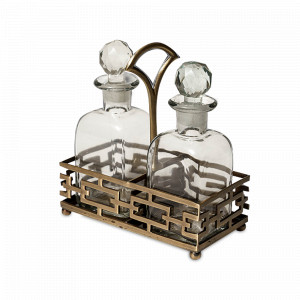 Набор сервировочный для масла Antique Brass, 300 мл, латунь, стекло, бронзовый, ROOMERS TABLEWARE, Нидерланды, Икорницы, масленки