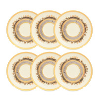 Набор из 6-ти блюдец для чайной чашки Cream Gold GP, 15 см, фарфор, бежевый, золотой, серия Constanza 9320, FALKENPORZELLAN, Германия