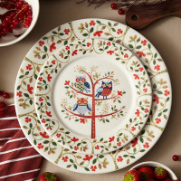 Тарелка закусочная Owl, 17.5 см, фарфор, белый, декор, серия Birds of Paradise, LIBERTY JONES, Россия_00814630035868555487.jpg