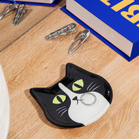 Поднос декоративный, 10 х 10 см, керамика, черный, белый, серия Cat, DOIY, Испания_00822820052752461399.jpg