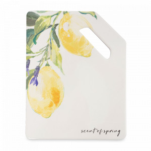 Подставка под горячее с ручкой Лимон на ветке, 24 х 18 см, керамика, пробка, белый, декор, серия Palermo, ANNA LAFARG, Китай, НОВИНКИ